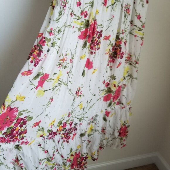 Women's Floral Fairy Boho Cottagecore Peasant Tiered Midi Dress Plus Curvy Sz16 - Picture 11 of 16